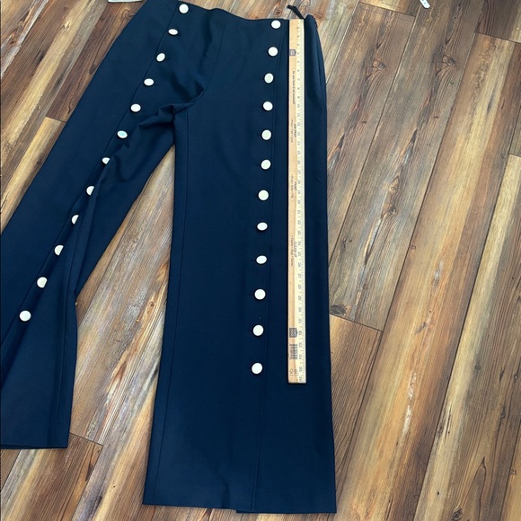 Tory Burch "Carrie" Dark Blue Wide-Leg Pants with Button Accents SZ 12 NWT - Picture 13 of 15